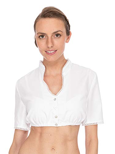 Stockerpoint Damen Bluse B-1062 Trachtenbluse, Weiß (Weiss Weiss), (Herstellergröße: 40) von Stockerpoint