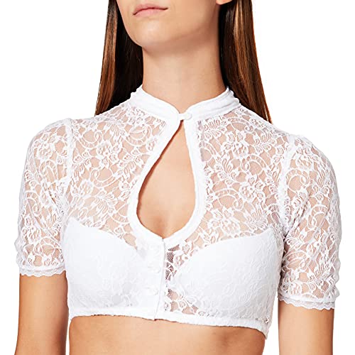 Stockerpoint Damen Bluse B-5075 Trachtenbluse, Weiß (Weiss Weiss), (Herstellergröße: 34) von Stockerpoint