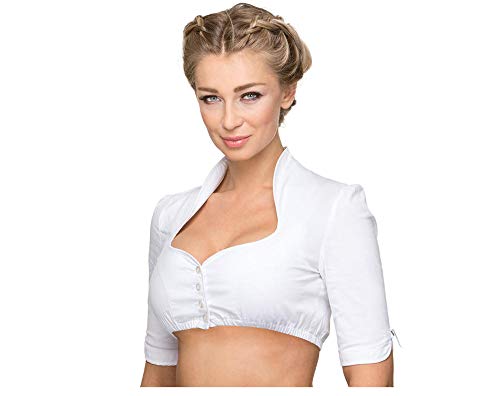 Stockerpoint Damen Bluse B-8033 Trachtenbluse, Weiß (Weiss Weiss), 40 von Stockerpoint