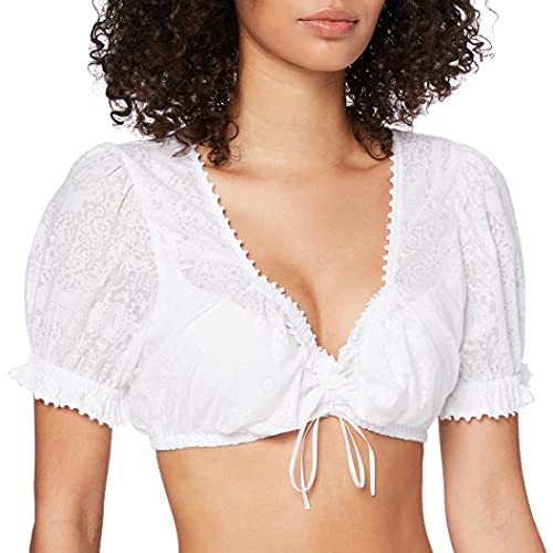 Stockerpoint Damen Bluse B-9065 Trachtenbluse, Weiß (Weiss Weiss), (Herstellergröße: 36) von Stockerpoint