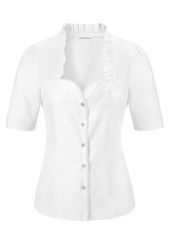 Stockerpoint Damen Bluse Clarissa Trachtenbluse, Weiß (Weiss Weiss), (Herstellergröße: 38) von Stockerpoint