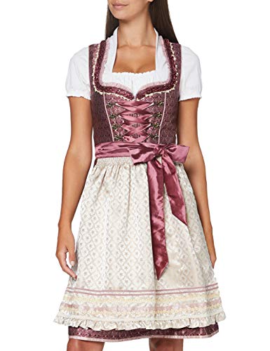 Stockerpoint Damen Dirndl Alisia Kleid für besondere Anlässe, Bordeaux-Creme, 40 von Stockerpoint