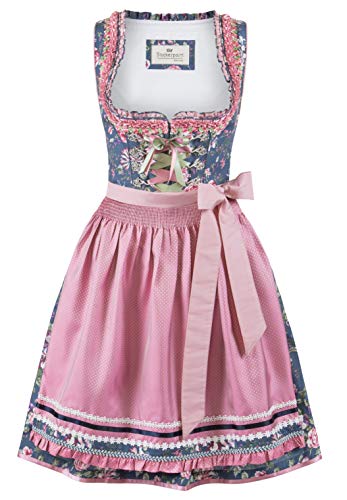 Stockerpoint Damen Dirndl Bruna Kleid für besondere Anlässe, blau-Rose, 32 von Stockerpoint