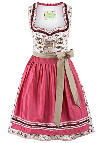 Stockerpoint Damen Dirndl Isadora Kleid für besondere Anlässe, Creme-Fuchsia, 42 von Stockerpoint