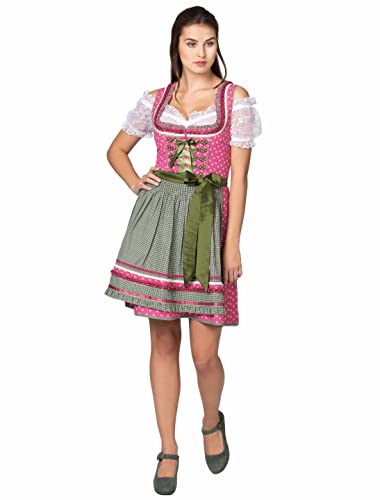 Stockerpoint Damen Dirndl Martina Kleid für besondere Anlässe, pink-grün, 30 von Stockerpoint