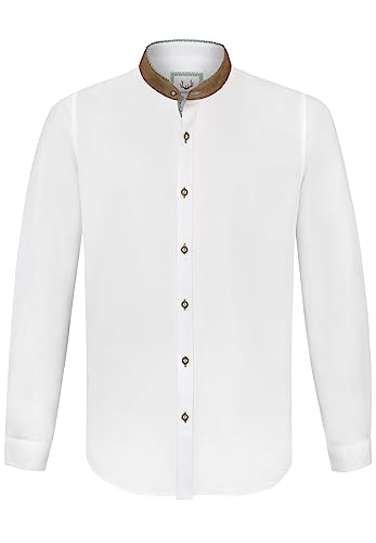Stockerpoint Herren Heinrich Trachtenhemd, Weiss Grün, 3XL von Stockerpoint