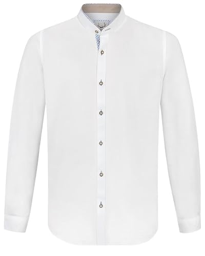Stockerpoint Herren Raffa Trachtenhemd, Weiss blau, XL von Stockerpoint
