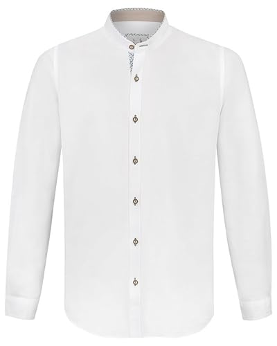Stockerpoint Herren Raffa Trachtenhemd, Weiss grün, XL von Stockerpoint