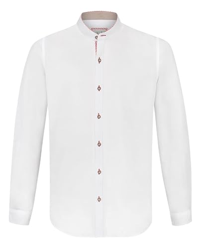 Stockerpoint Herren Raffa Trachtenhemd, Weiss rot, XL von Stockerpoint