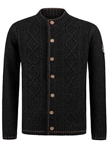 Stockerpoint Herren Anton Trachtenstrickjacke, Schwarz (Anthrazit Anthrazit), Small (Herstellergröße: 46) von Stockerpoint