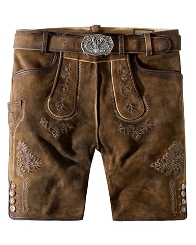 Stockerpoint Herren Bertl Trachtenlederhose, Stein geäscht Natur, 60 von Stockerpoint