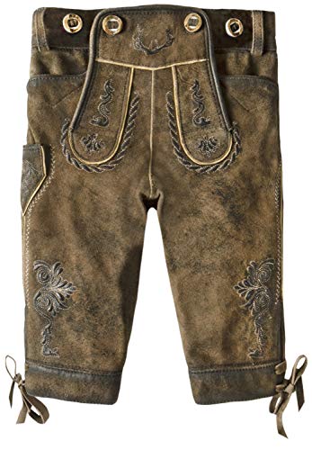 Stockerpoint Jungen Hose Fritz Lederhose, Mehrfarbig (Stein Geäscht Stein Geäscht), 110/116 (Herstellergröße: 110-116) von Stockerpoint