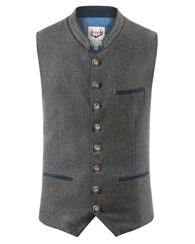 Stockerpoint Sirius Herren Trachtenweste, grau dunkelblau, 60 von Stockerpoint