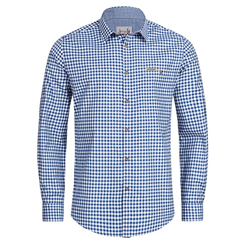 Stockerpoint Trachtenhemd OC-Martl | kariert | Comfort Fit L Blau von Stockerpoint