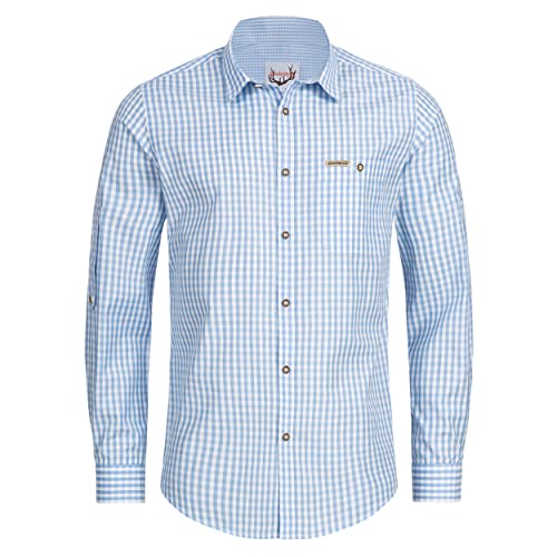 Stockerpoint Trachtenhemd OC-Martl | kariert | Comfort Fit XXL Hellblau von Stockerpoint