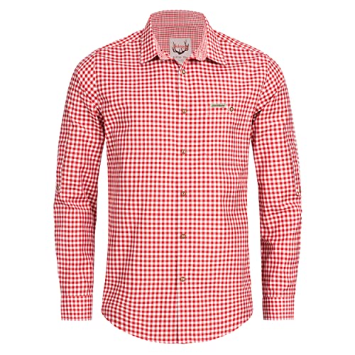 Stockerpoint Trachtenhemd OC-Martl | kariert | Comfort Fit S Rot von Stockerpoint
