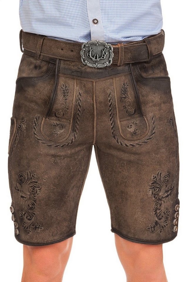 Stockerpoint Trachtenlederhose Lederhose Herren kurz - THOMAS 2 - stein von Stockerpoint