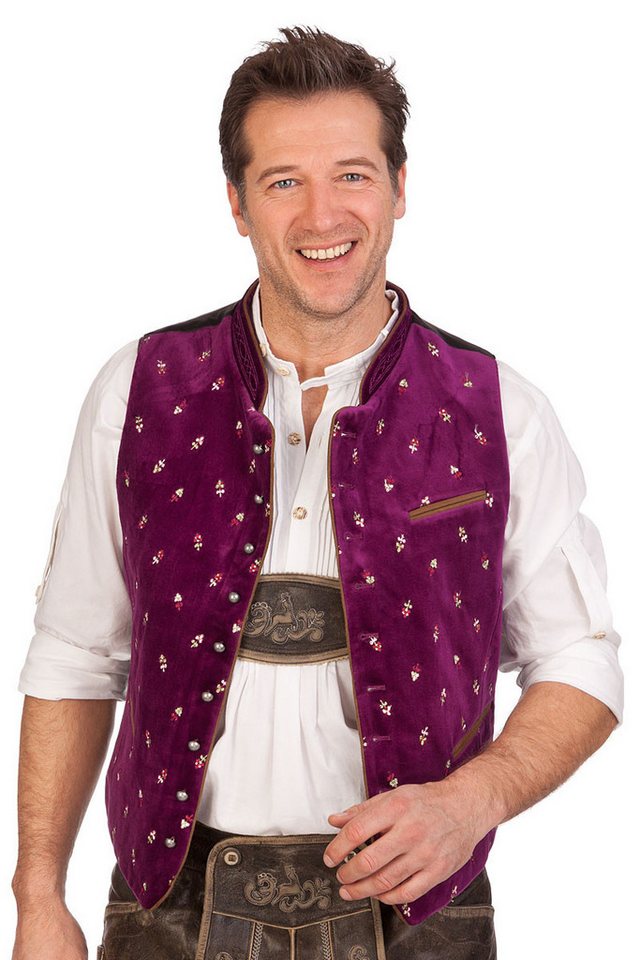 Stockerpoint Trachtenweste Trachtenweste - CALZADO - apfelgrün, purple, braun von Stockerpoint