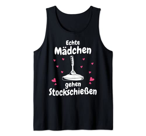 Stockschießen Echte Mädchen gehen Stockschießen Tank Top von Stockschütze Eisstockschießen Eisstock