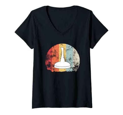 Damen Stockschießen Vintage Eisstockschießen T-Shirt mit V-Ausschnitt von Stockschützen Tshirts für Stocksport