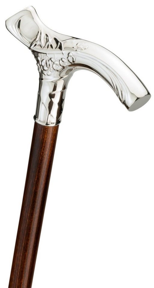 Stockshop Frackstock Gehstock JUGENDSTIL,Fritzgriff 925 Sterlingsilber,Stock echt Ebenholz von Stockshop