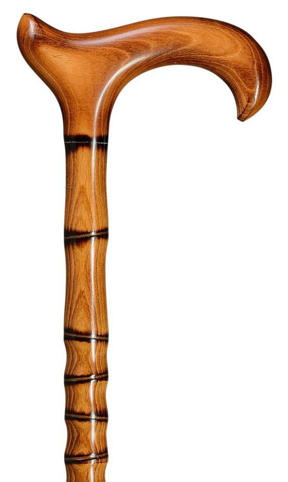 Stockshop Gehstock Design Gehstock JAMBIS-Derby, klassischer Stock aus leicht geflammtem von Stockshop