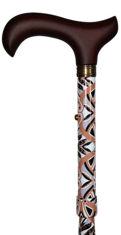 Stockshop Gehstock Faltstock NEW ART, Holzgriff inkl. Schmuckring, modernes Muster in war von Stockshop