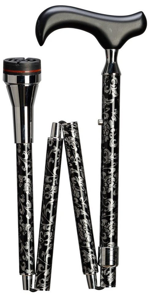 Stockshop Gehstock Gehstock Faltstock PHYSIO ORNAMENT, eleganter, stabiler Derbygriff au von Stockshop