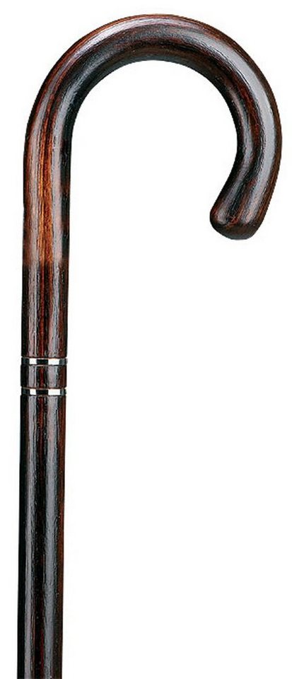 Stockshop Gehstock Gehstock AKAZIE OMBRE,Rundhakengriff+Stock Akazienholz,geflammt,Chromb von Stockshop