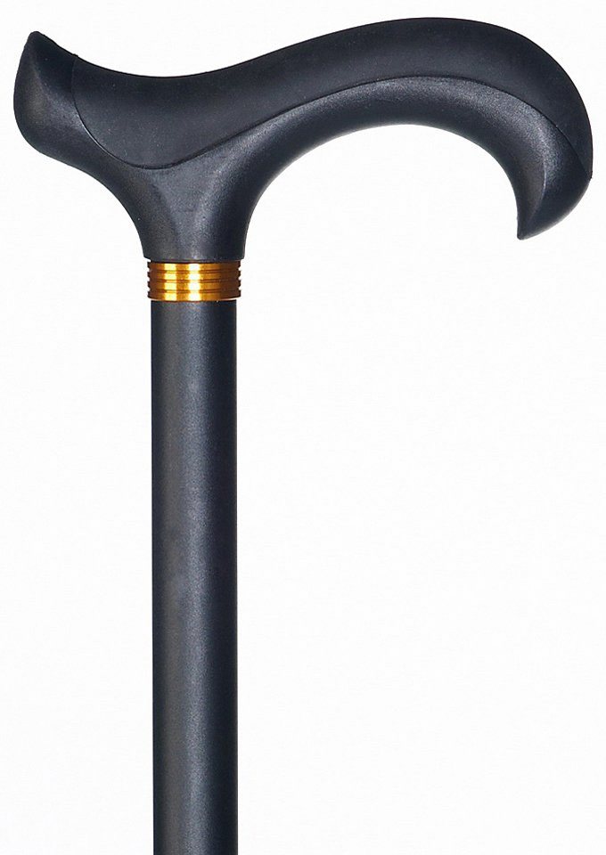 Stockshop Gehstock Gehstock XXL,Derbygriff schwarz Dämpfungspad,Stock Metall schwarz,82-1 von Stockshop
