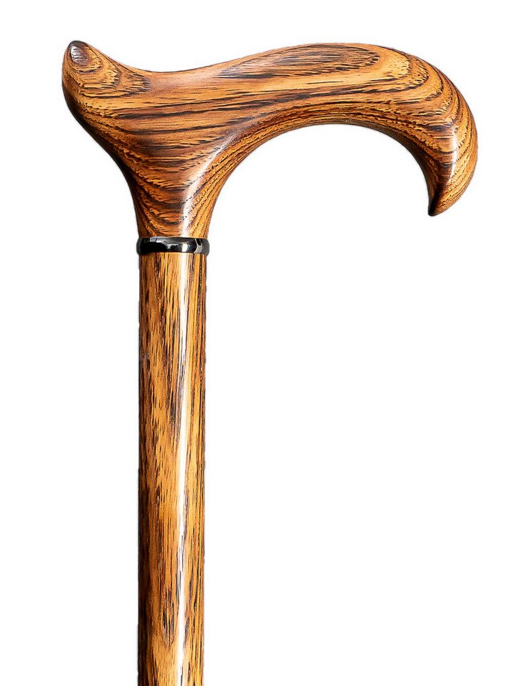 Stockshop Gehstock Gehstock HICKORY, ergonomischer Derbygriff handpoliertes Hickory- Holz von Stockshop
