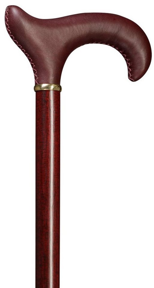 Stockshop Gehstock Gehstock Leder Derby EXCLUSIV,Derbygriff mit bordeaux-rot Rindsleder ü von Stockshop