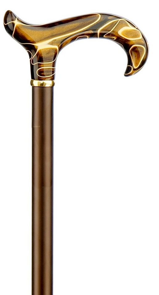 Stockshop Gehstock Gehstock Perlmutt GOLD-CREME, Step-Derby, Derbygriff stabiles ABS, M von Stockshop