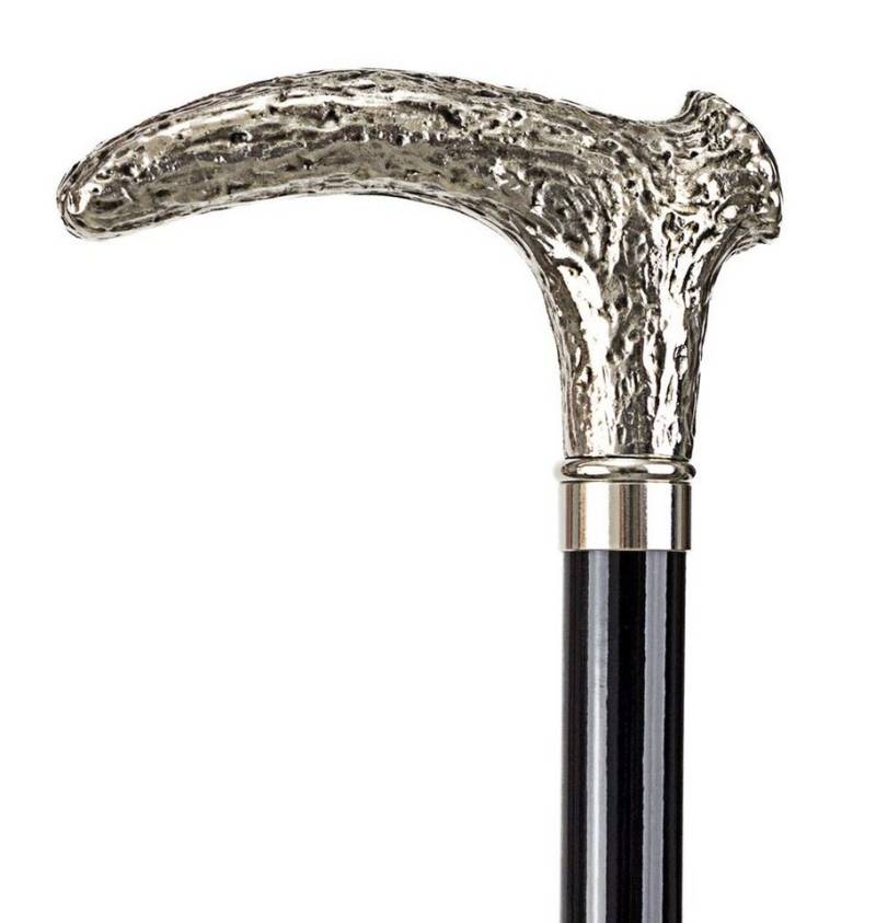 Stockshop Gehstock Gehstock ROTHIRSCH, glanzverchromter Winkelgriff in Hirschhorn- Form von Stockshop