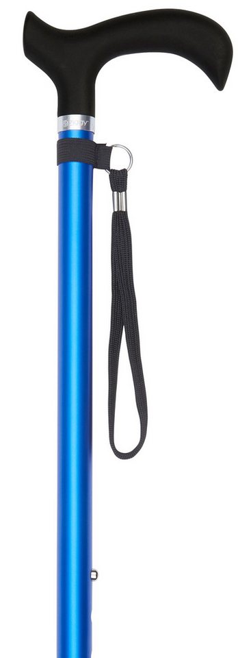 Stockshop Gehstock Gehstock SOFT MELBOURNE BLUE, Soft-Derbygriff schwarz, Leichtmetall ma von Stockshop