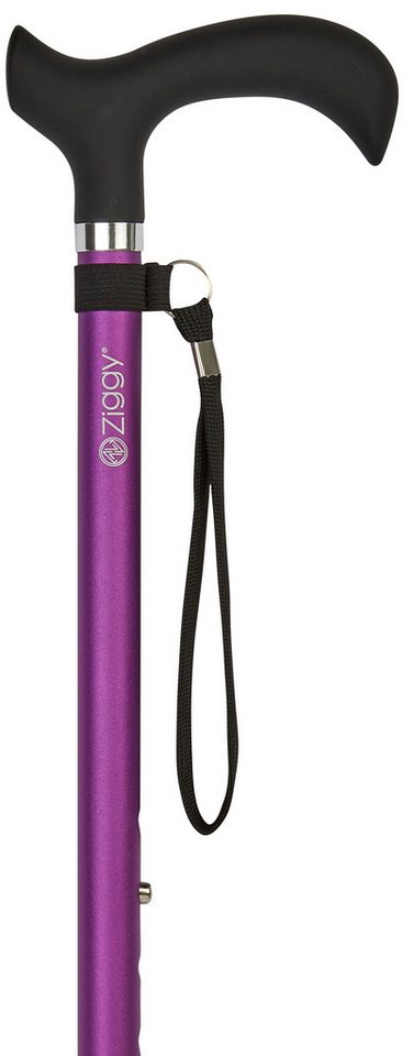 Stockshop Gehstock Gehstock SOFT MELBOURNE PURPLE Soft-Derbygriff schwarz, Leichtmetall v von Stockshop