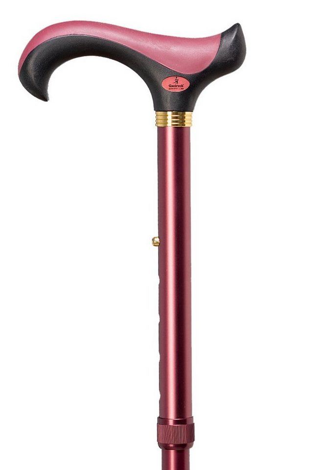 Stockshop Gehstock Gehstock SUPERSOFT RED, Derbygriff aus Kunststoff Dämpfungspad weiches von Stockshop