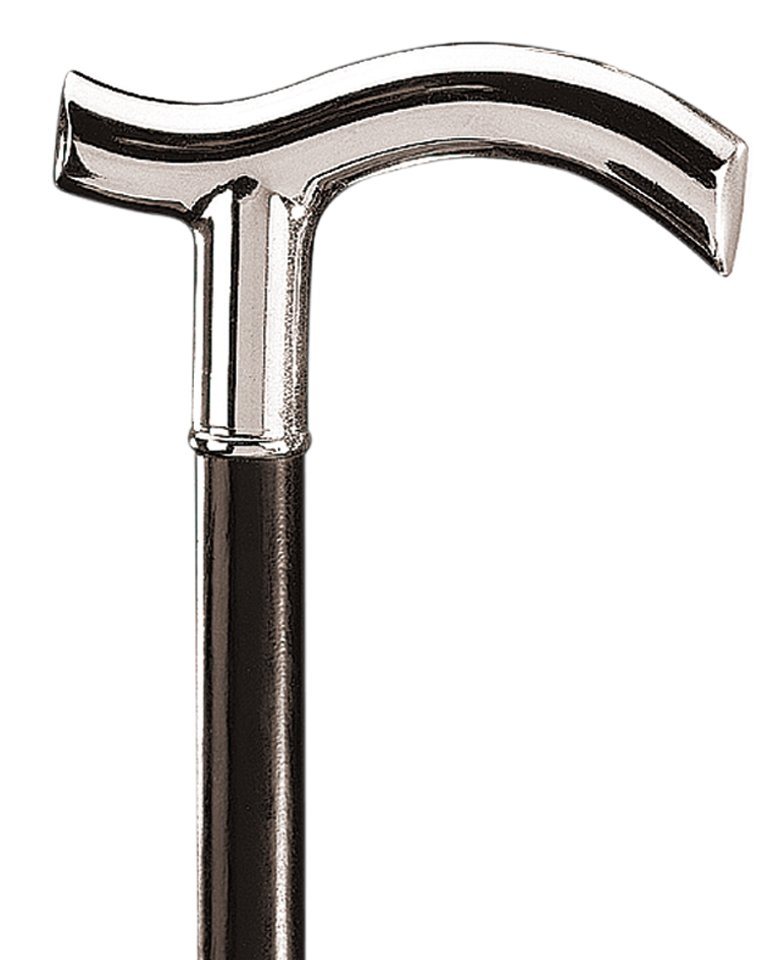 Stockshop Gehstock Gehstock Spazierstock BISMARCK XL Fritzgriff verchromt,Buchenholz schw von Stockshop