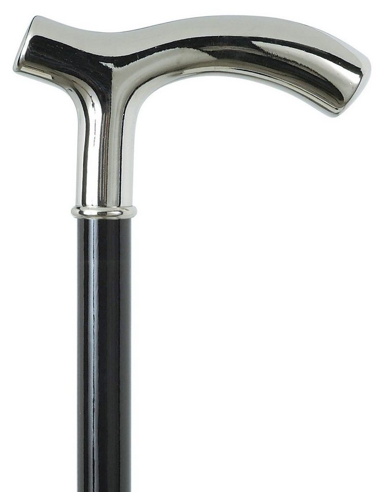 Stockshop Gehstock Gehstock Spazierstock HANSEAT,Fritzgriff verchromt,Buchenholz schwarz von Stockshop