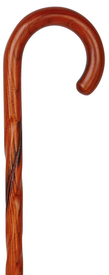 Stockshop Gehstock Gehstock Wanderstock AKAZIE, Effekt-Fräsung,geflammt, lackiert ca.94cm von Stockshop