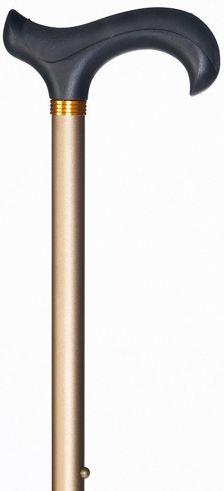 Stockshop Gehstock Gehstock XXL,Derbygriff broncefarben Dämpfungspad,Stock Metall schwarz von Stockshop