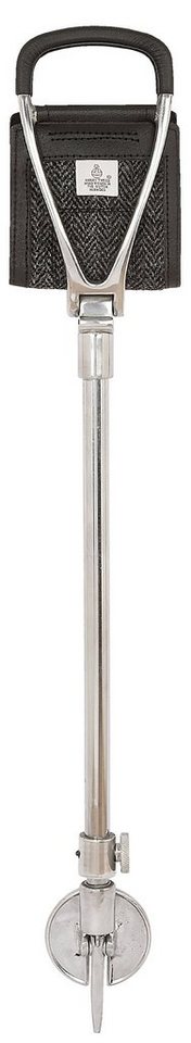 Stockshop Gehstock Sitzstock TWEED mit echtem Harris Tweed, Sitzfläche aus schwarzem Lede von Stockshop