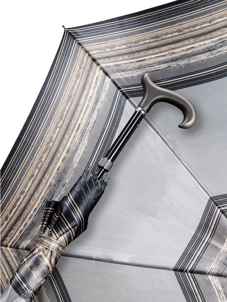 Stockshop Gehstock Stützschirm Gehstock SILBERSTREIF, eleganter Derbygriff aus Acetat mit von Stockshop