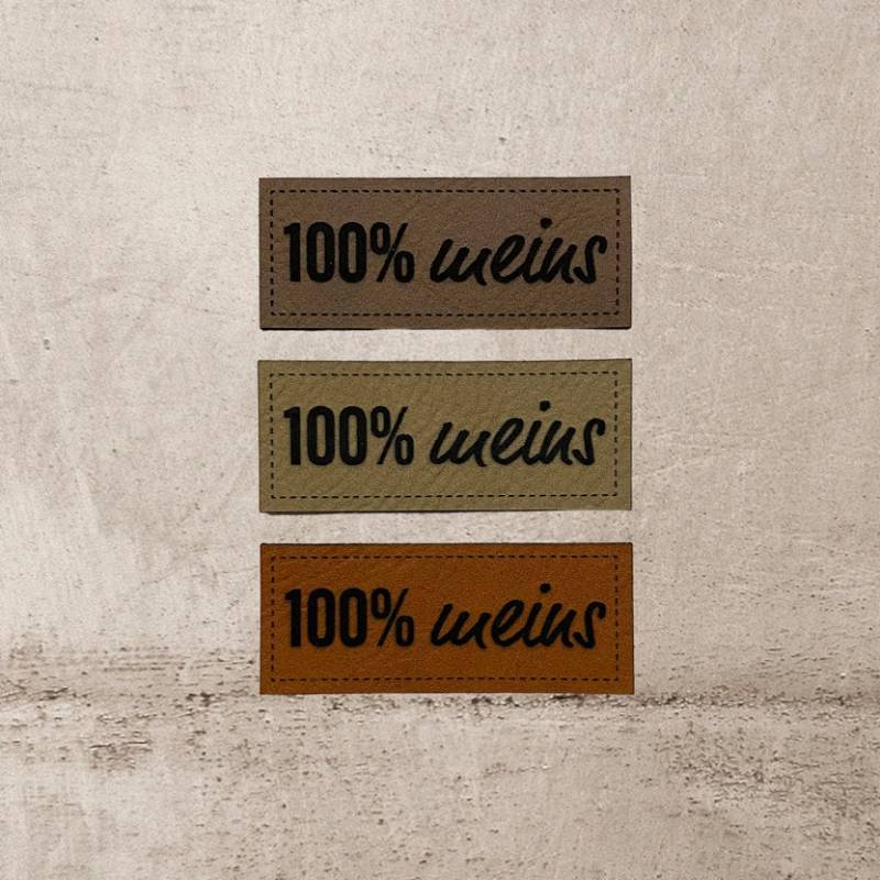 Kunstleder Label | 2x5 cm 100% Meins Patch Aufnäher Patches Etiketten Verschiedene Farben von Stoeffchendealer