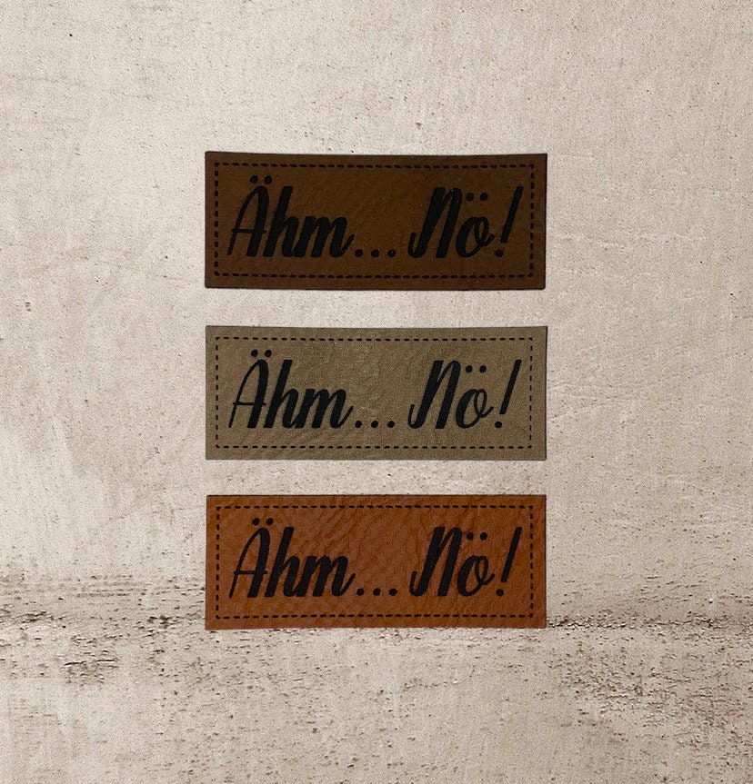 Kunstleder Label | 2x5 cm Ähm ... Nö Patch Aufnäher Patches Etiketten Verschiedene Farben Kunstleder Label | 2x5 cm Ähm ... Nö Patch Aufnäher Patches Etiketten Verschiedene Farben von Stoeffchendealer