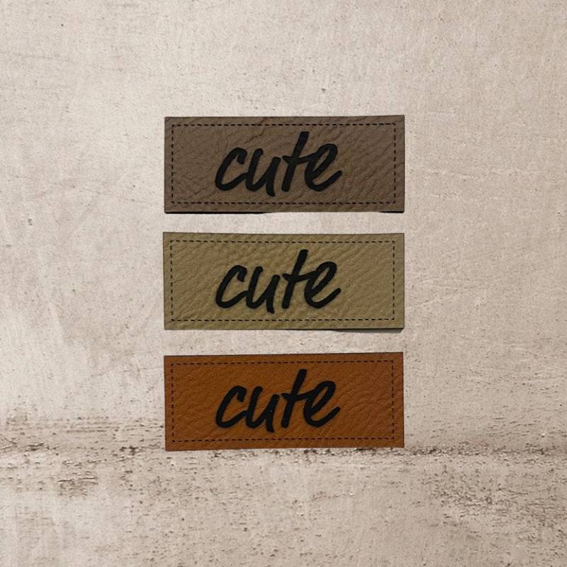 Kunstleder Label | 2x5 cm Cute Patch Aufnäher Patches Etiketten Verschiedene Farben von Stoeffchendealer
