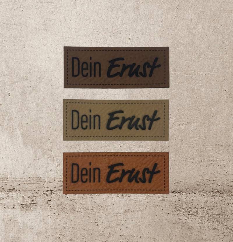 Kunstleder Label | 2x5 cm Dein Ernst Patch Aufnäher Patches Etiketten Verschiedene Farben von Stoeffchendealer