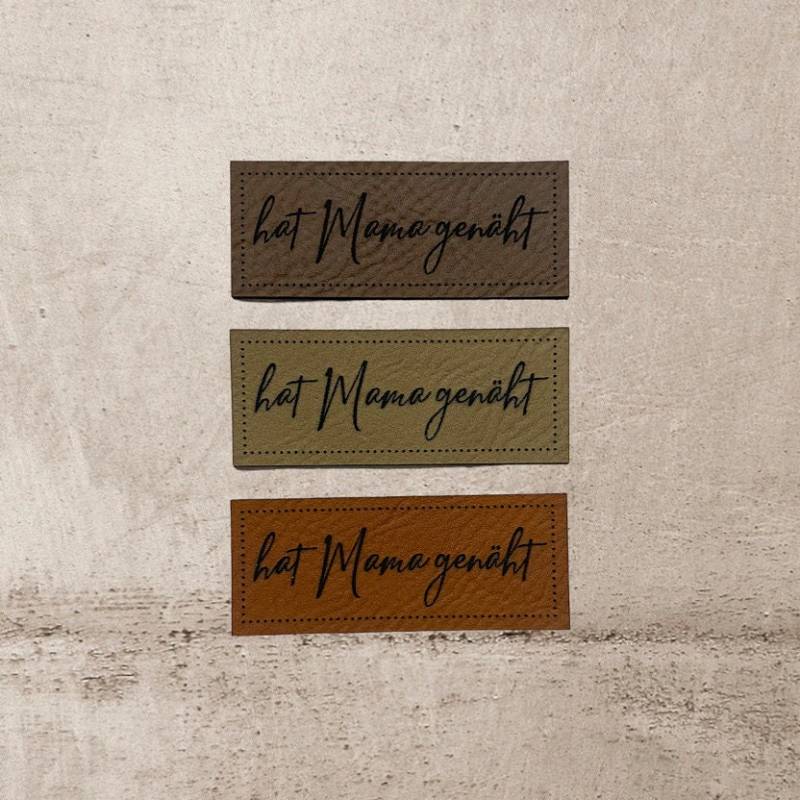 Kunstleder Label | 2x5 cm Hat Mama Genäht Patch Aufnäher Patches Etiketten Verschiedene Farben von Stoeffchendealer