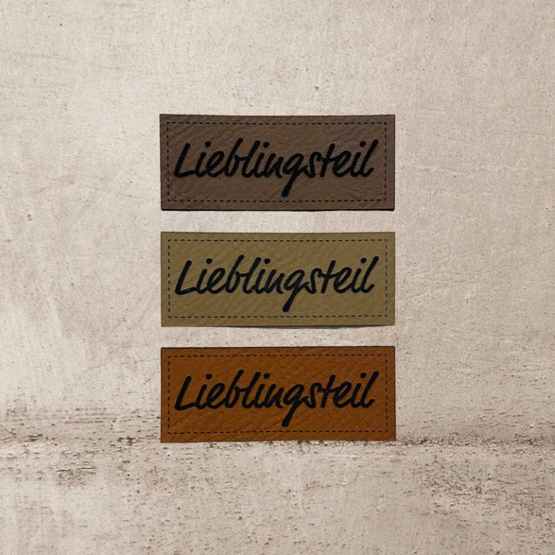 Kunstleder Label | 2x5 cm Lieblingsteil #1 Patch Aufnäher Patches Etiketten Verschiedene Farben von Stoeffchendealer