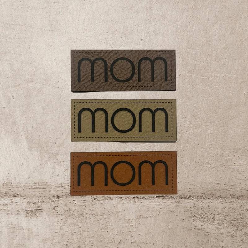 Kunstleder Label | 2x5 cm Mom Patch Aufnäher Patches Etiketten Verschiedene Farben von Stoeffchendealer